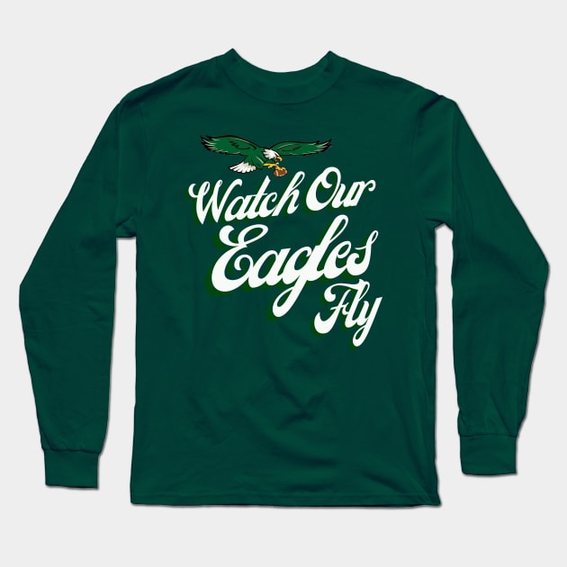 Watch Our Eagles Fly - Majestic Eagle Spirit Long Sleeve T-Shirt by Curious Sausage